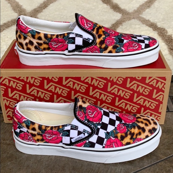 ••VANS CLASSIC SLIP ON ROSE/ANIMALCHCK TRWHTMLT WM - Picture 2 of 16